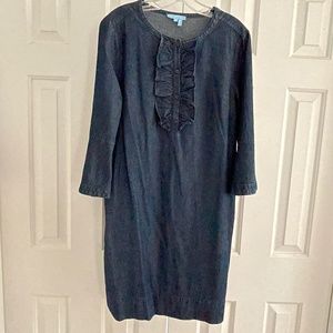 Draper James chambray ruffle shift dress